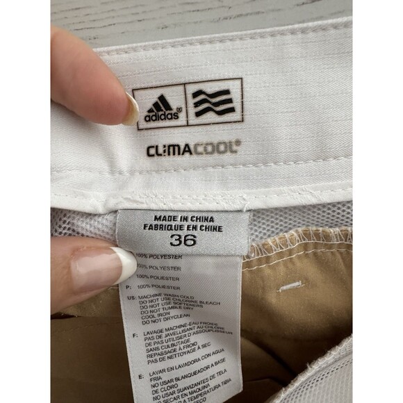 Adidas Golf Shorts ClimaCool Light Beige/White Performance Athletic Sz 36 Mens - Picture 3 of 9